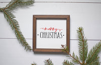 MERRY CHRISTMAS Sign | Christmas Farmhouse Sign | Holiday Decor Square Modern