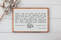 Happiness - John Lennon Wood Sign | Life Sign | Farmhouse Wall Decor | Happiness Inspirational Quote