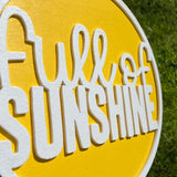 Full of Sunshine 3D Wood Sign | Sunshine Wood Sign | Sunshine Wall Decor