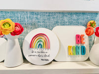 Be Kind Wood Sign | Be Kind 3D Sign| Rainbow Colorful Home Sign