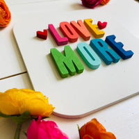 Love More 3D Wood Sign | Love More Shelf Decor | Small Love More Sign