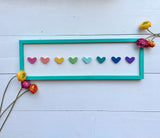 Rainbow Hearts Wood Sign | Rainbow Hearts 3D Wall Decor | Pop of Color Decor | Hearts Sign