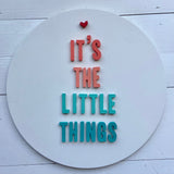 It’s the Little Things 3D Wall Sign | Little Things Wood Sign | Colorful 3D Wall Decor | Pop of Color Sign