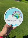 Always Look for the Rainbow 3D Round Wood Sign | Rainbow Wall Sign