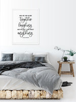 And We Were Together Laughing and We Didn't Care About Anything Wood Sign | Charles Bukowski Quote Wall Sign Decor | Farmhouse Style