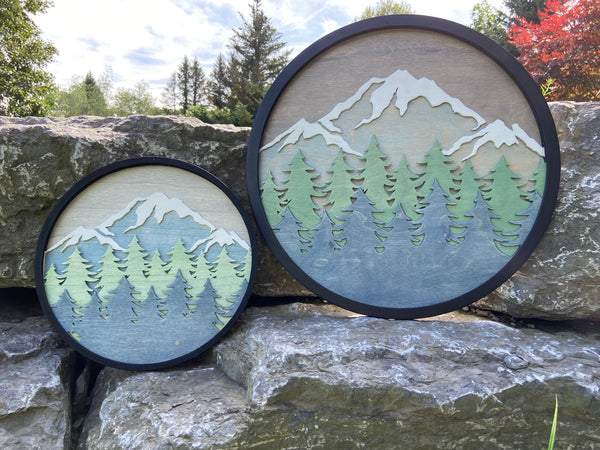 3D Mountain Wall Decor Round