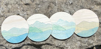 Mountain Wall Decor | Round Wood Mountain Wall Art | Round Mountain Wall Scene