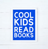 Cool Kids Read Books Wood Sign | Farmhouse Style Sign | Kids Decor Children's Room Sign