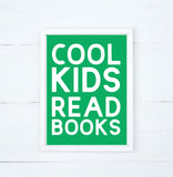 Cool Kids Read Books Wood Sign | Farmhouse Style Sign | Kids Decor Children's Room Sign