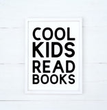 Cool Kids Read Books Wood Sign | Farmhouse Style Sign | Kids Decor Children's Room Sign