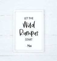 Let the Wild Rumpus Start Wood Sign | Kid's Room Sign | Children's Wall Decor | Playroom Sign