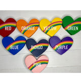 Rainbow Hearts Wood Decor | Bright Colorful Rainbow Heart Accents | Heart Accessories | Children’s Room Accents Decor