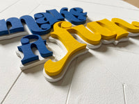 Make It Fun Wood Sign | 3D Retro Modern Make It Fun Bright Colorful Wall Decor | Shelf Decor