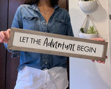Let the Adventure Begin Wood Sign  | Adventure Wall Decor